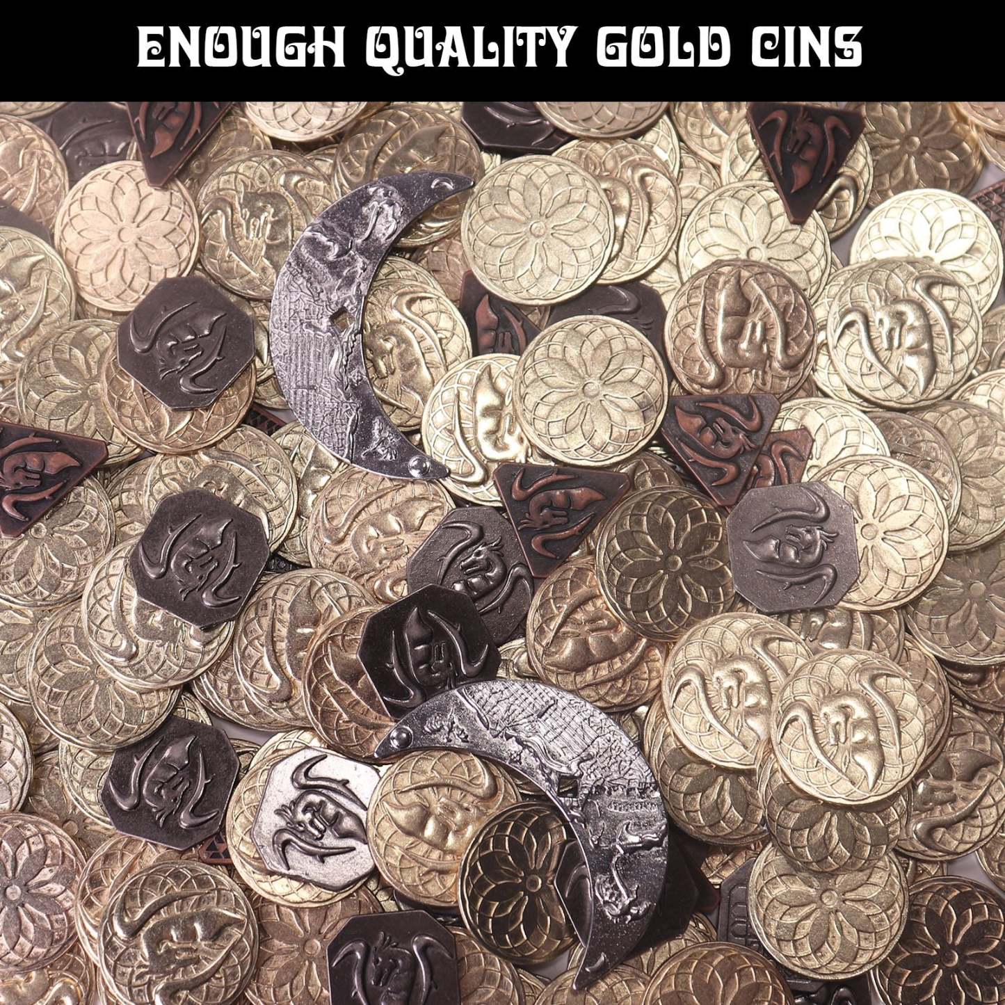 145PCS Metal DND Coins & Leather Bag