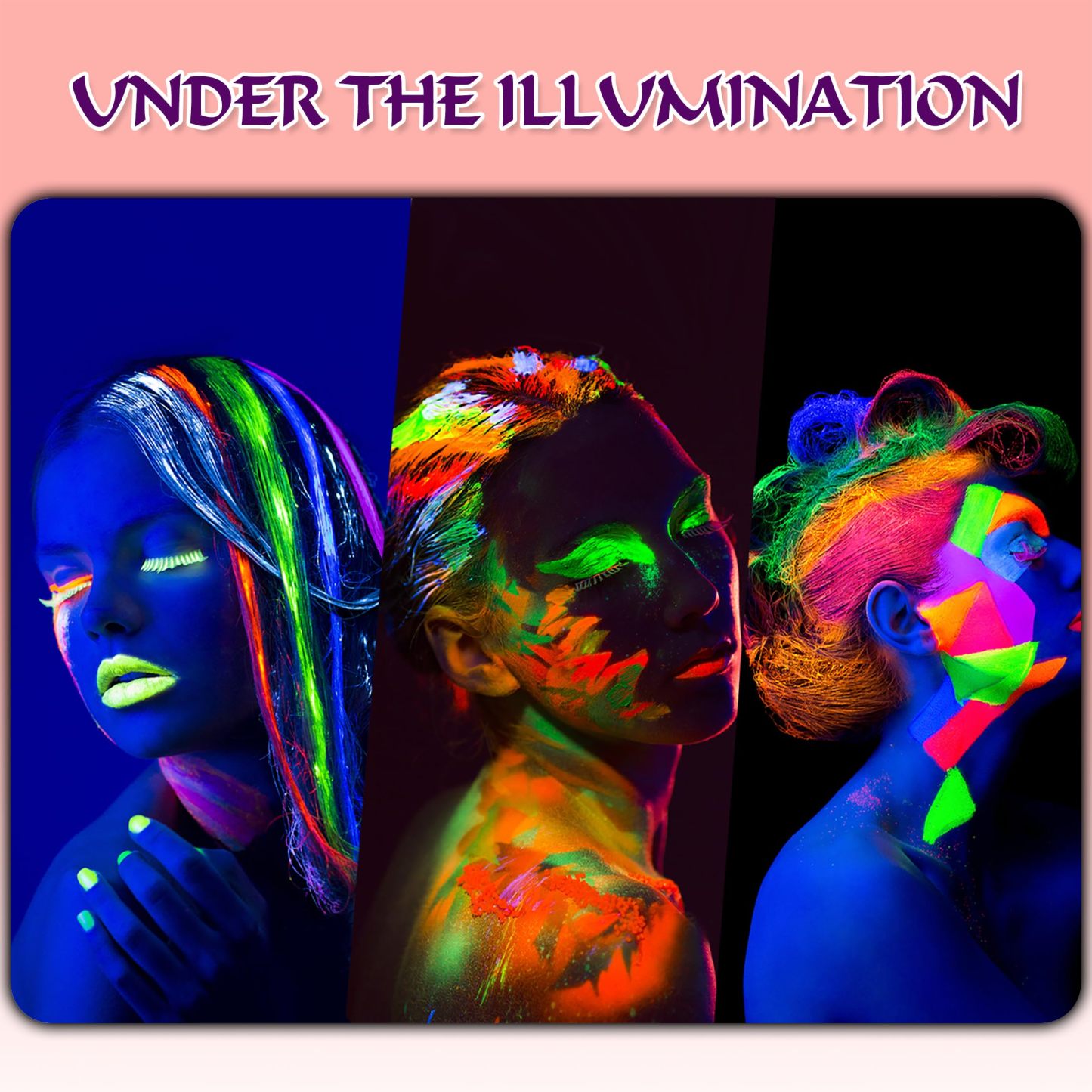 Temporary Hair Dye, Glow in the Dark Paint for Hair & Body