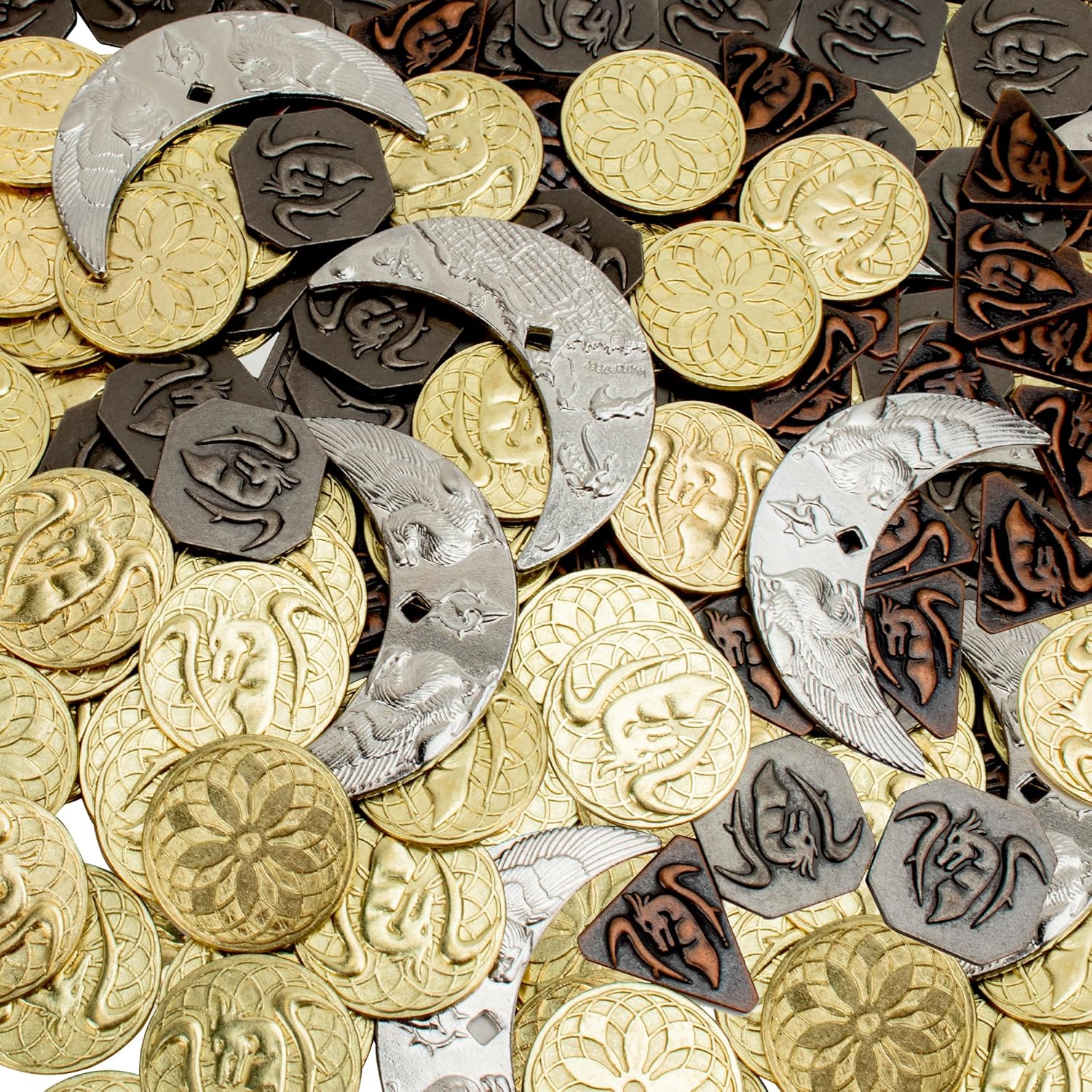 145PCS Metal DND Coins & Leather Bag, Contains