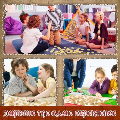 Byhoo Metal Pirate Coins, 30 Gold Treasure Coins Set, Metal Replica Spanish Doubloons, Pirate Treasure Chest Fake Coins Tokens, Realistic Money Imitation for Cosplay Toys Board Games