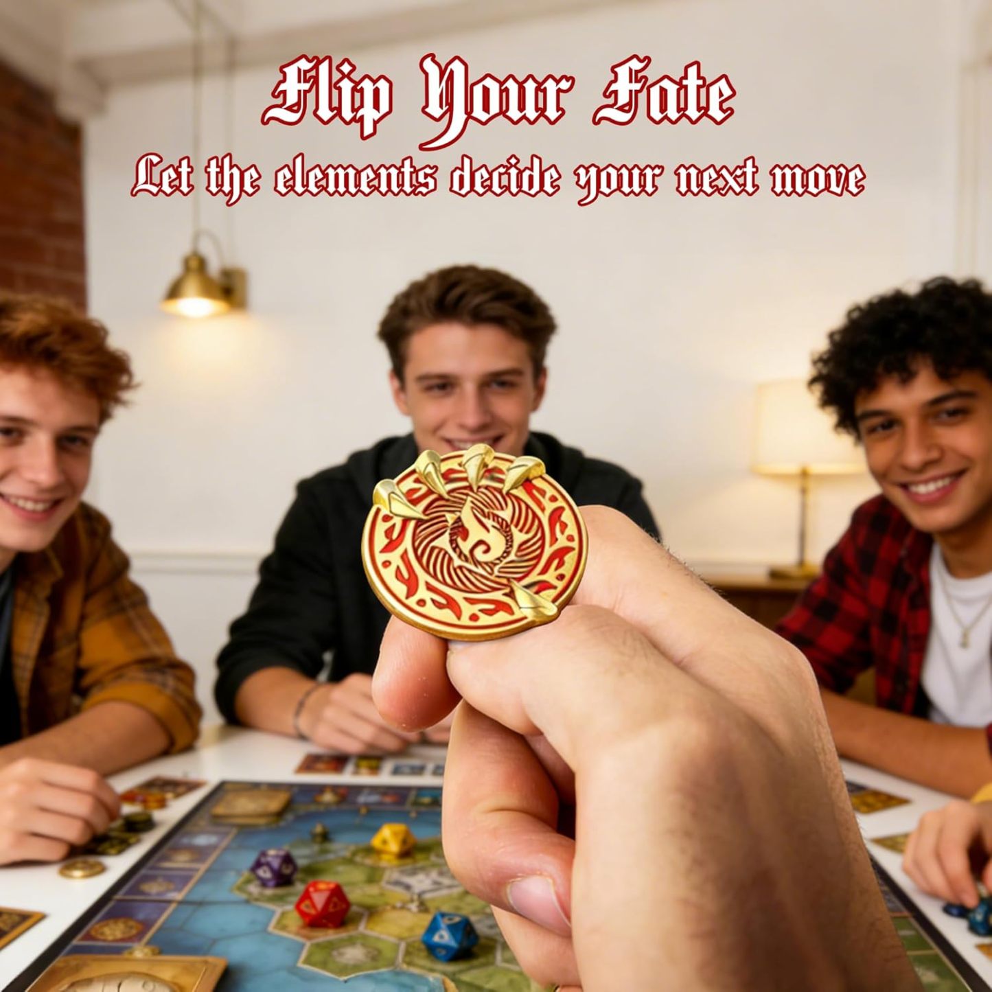 Byhoo Coins, Dragon Claw DND Metal Gold Coins with Mystical Green Eye Pouch, 3D Dragon Claw Clutching Magic Ball Enamel Tokens, Heavy 12g Zinc Alloy Decision Coin for RPG