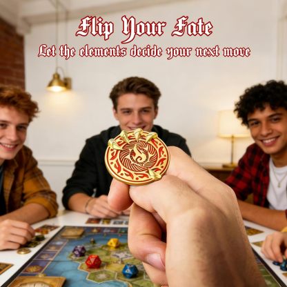 Byhoo Coins, Dragon Claw DND Metal Gold Coins with Mystical Green Eye Pouch, 3D Dragon Claw Clutching Magic Ball Enamel Tokens, Heavy 12g Zinc Alloy Decision Coin for RPG