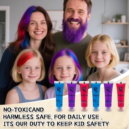 Byhoo 6PCS Blue Red Purple Temporary Hair Color for Dark Hair Dye