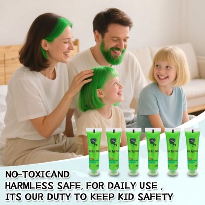 Temporary 6PCS Green Hair Dye for Kids