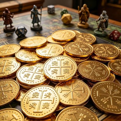 Byhoo Metal Pirate Coins, 30 Gold Treasure Coins Set, Metal Replica Spanish Doubloons, Pirate Treasure Chest Fake Coins Tokens, Realistic Money Imitation for Cosplay Toys Board Games