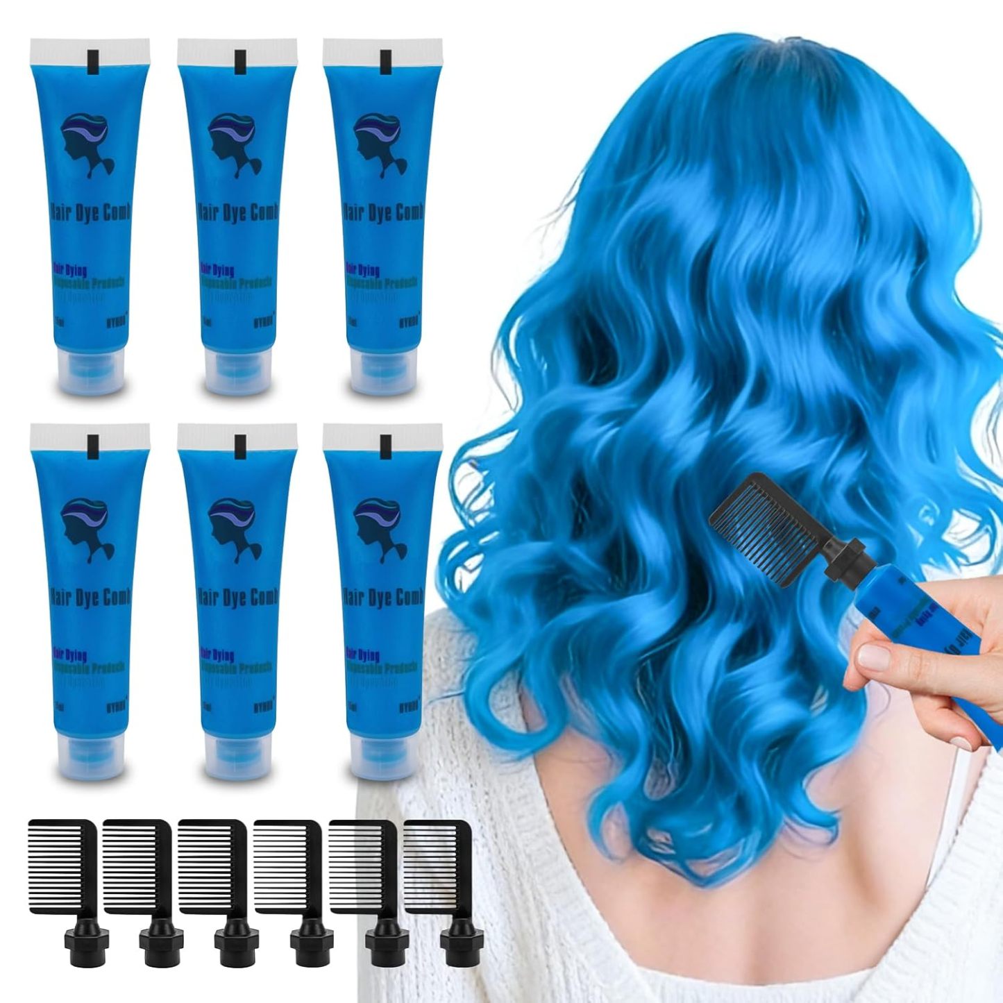 Byhoo Blue Temporary Hair Dye for Kids
