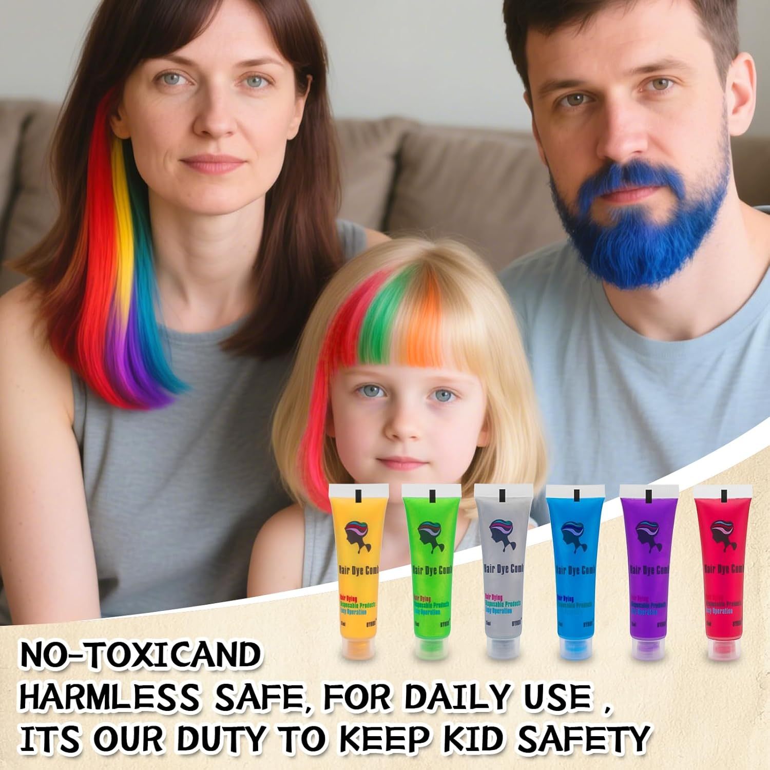 Byhoo 6PCS Temporary Hair Dye for Dark & Light Hair