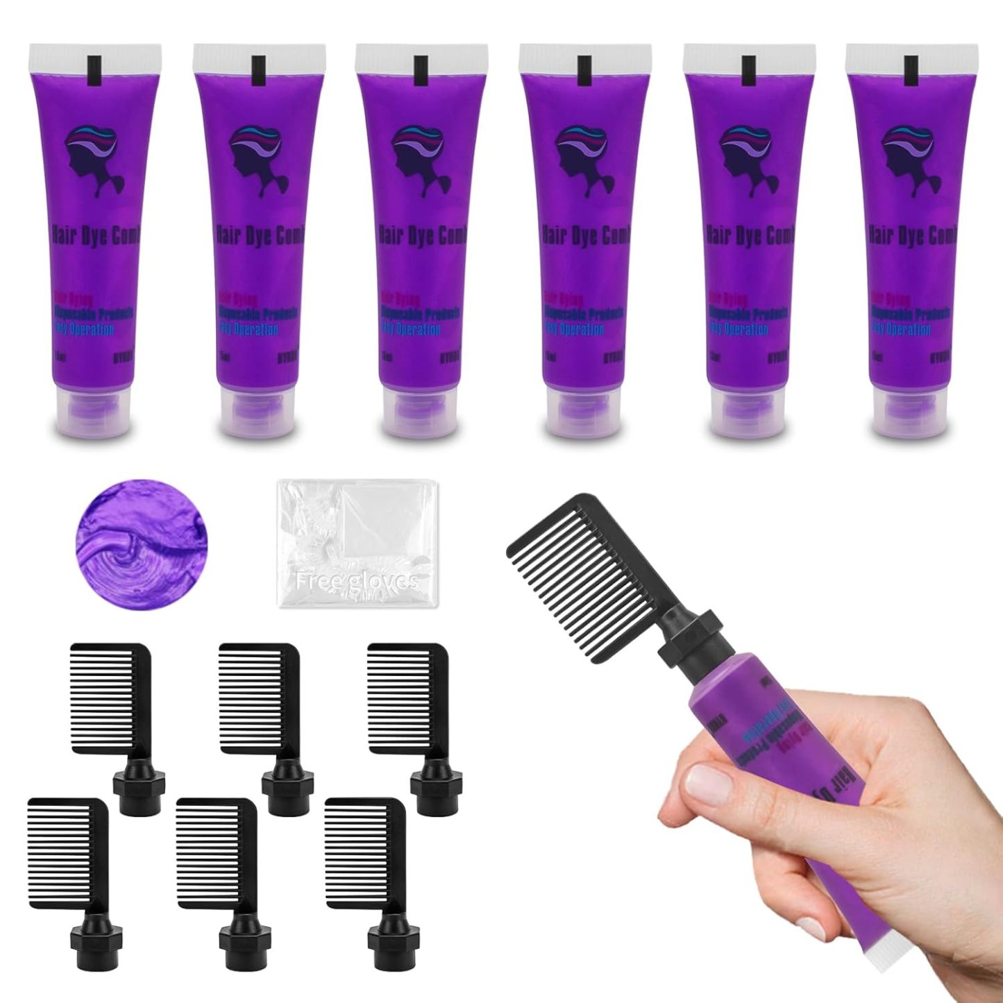 Byhoo Purple Temporary Hair Color Dye