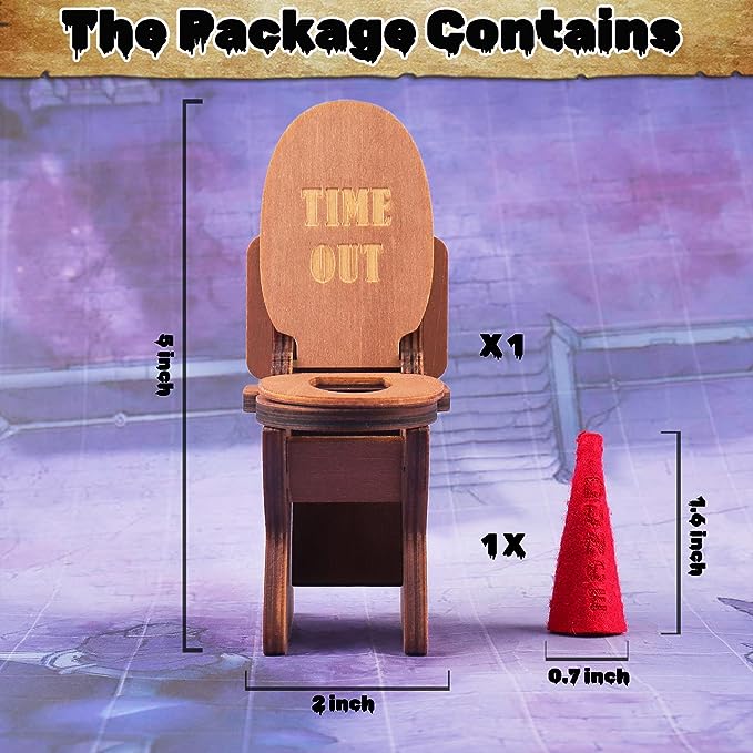 DND Dice Jail, Dice Chair of Shame with Dunce Hat
