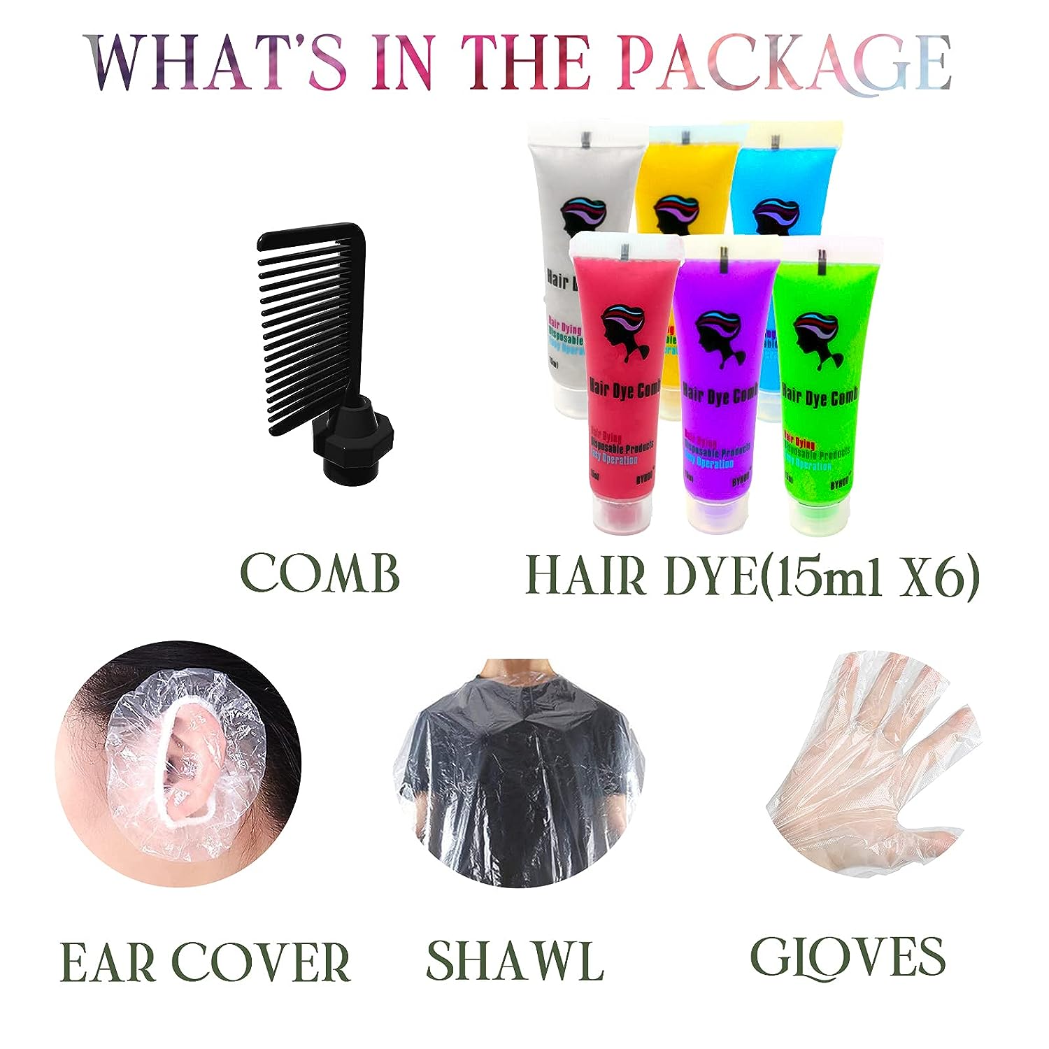 Byhoo 6PCS Temporary Hair Dye for Dark & Light Hair