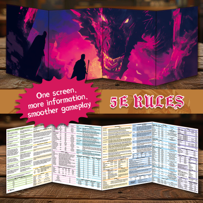 Byhoo 8PCS DM Screen for D&D 5E with 4 Immersive Themes
