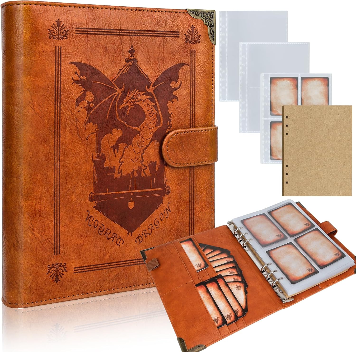 Byhoo DND Spell Cards 5e Leather Spellbook for Dungeons & Dragons
