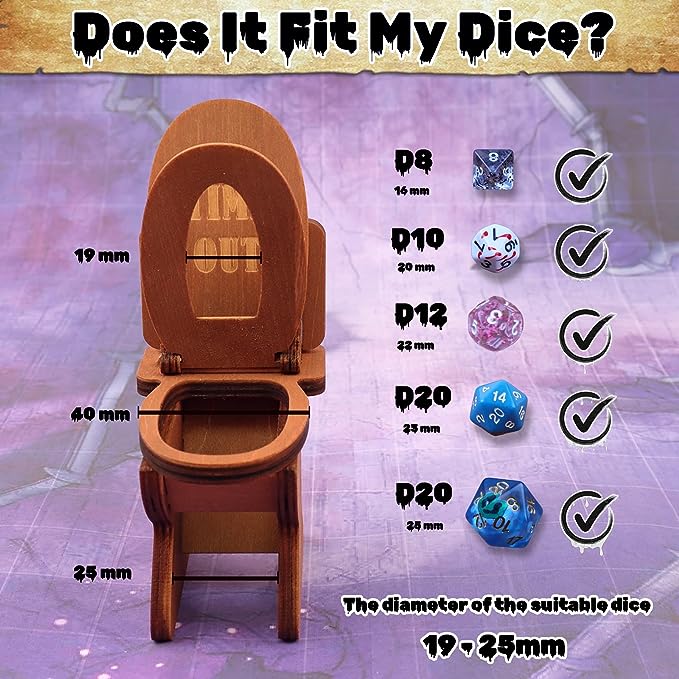 DND Dice Jail, Dice Chair of Shame with Dunce Hat