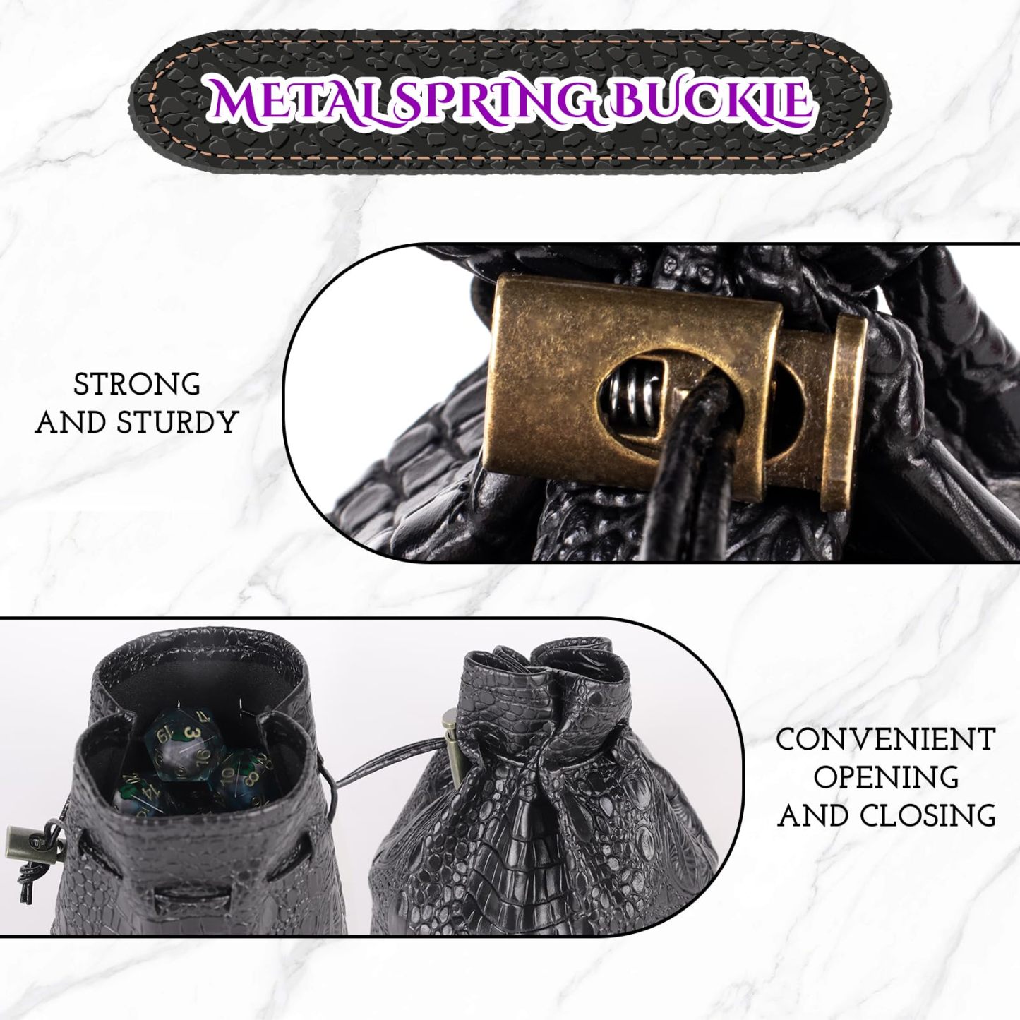 120PCS Metal Coins Gold, Silver and Copper & Dragon Luminous Eyes Leather Bag