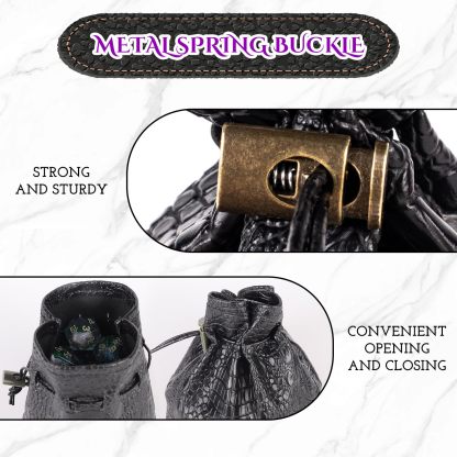 120PCS Metal Coins Gold, Silver and Copper & Dragon Luminous Eyes Leather Bag