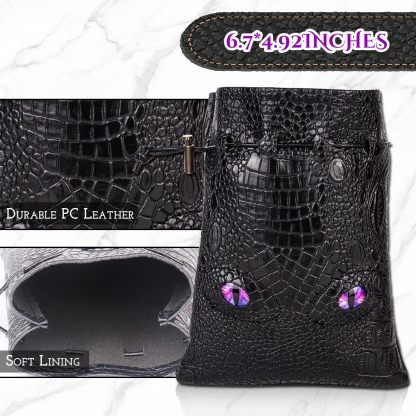 120PCS Metal Coins Gold, Silver and Copper & Dragon Luminous Eyes Leather Bag