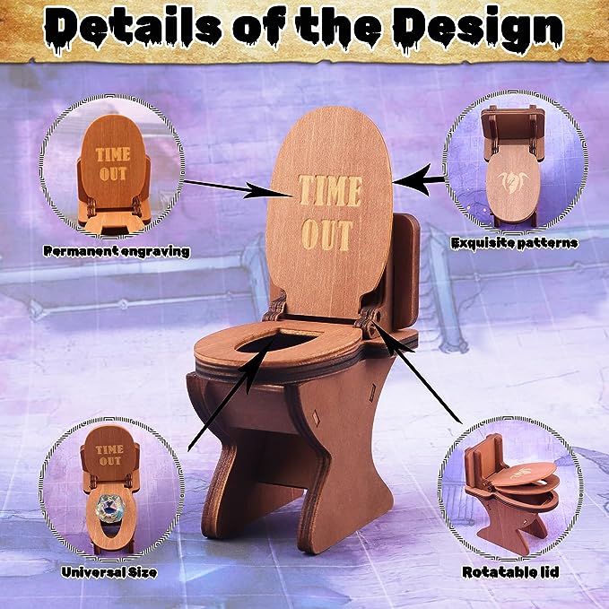 DND Dice Jail, Dice Chair of Shame with Dunce Hat