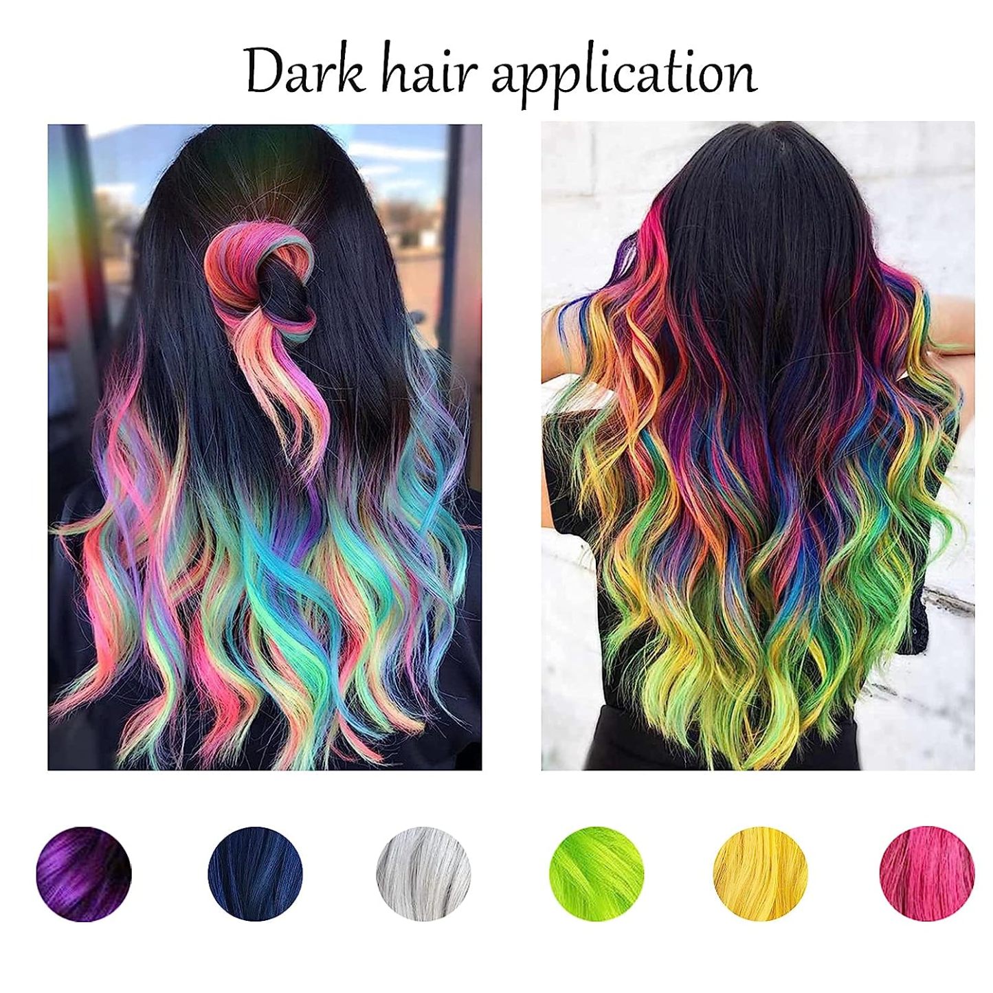 Byhoo 6PCS Temporary Hair Dye for Dark & Light Hair