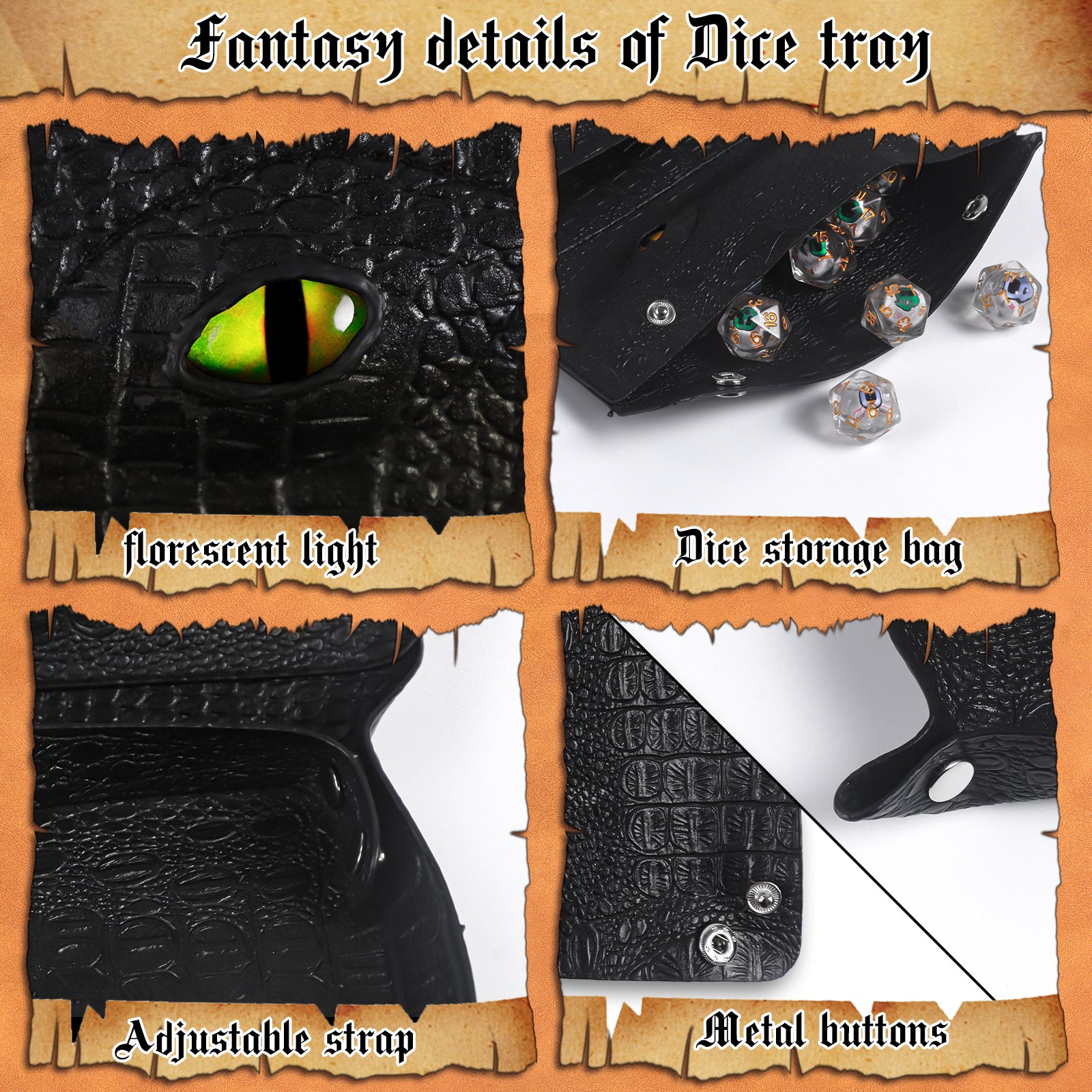 DND Dice Tray & Dice Bag 2 in1