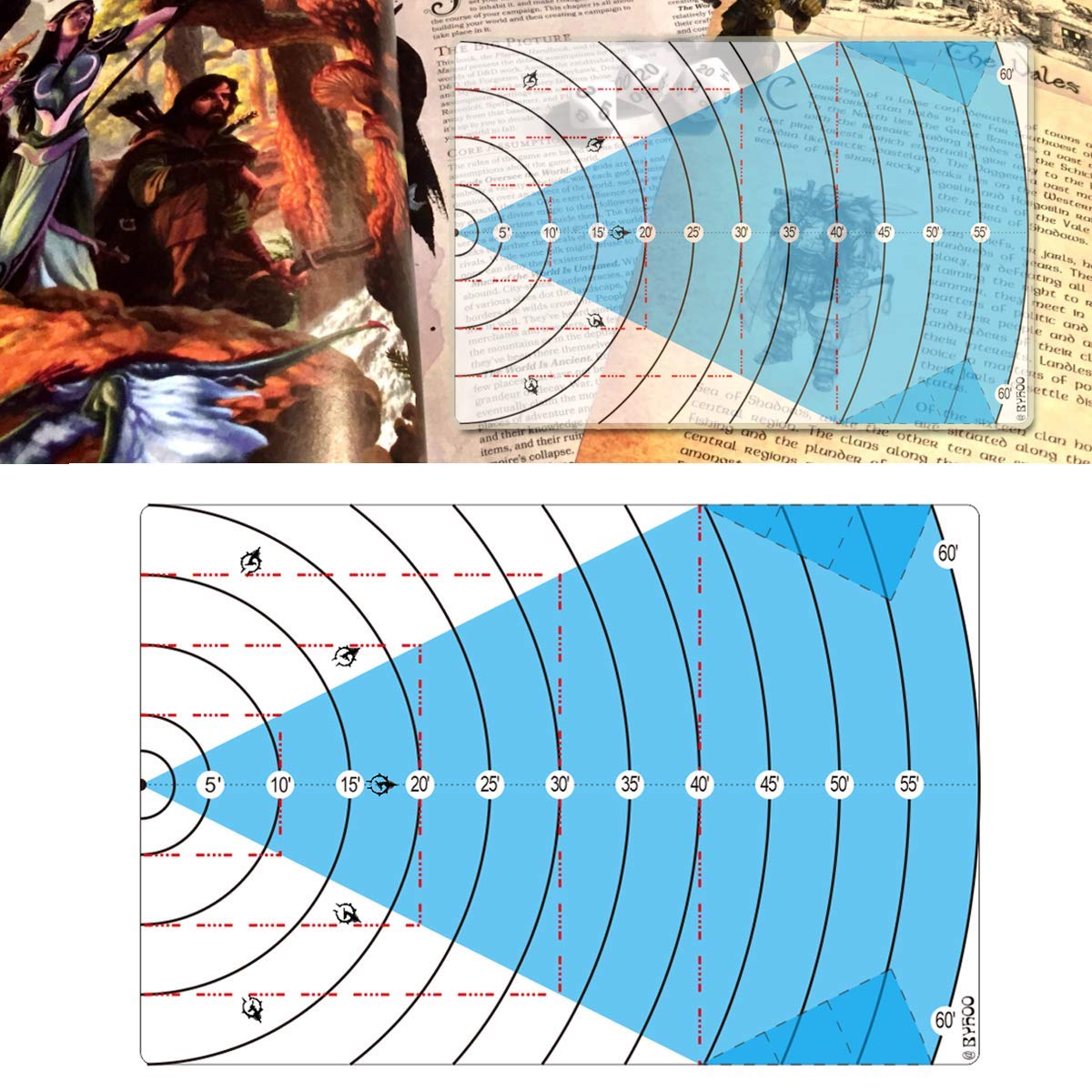 Byhoo Spell AOE Damage Template DND Area Effect Markers 