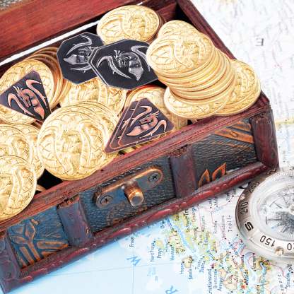 70PCS Metal DND Coins & Leather Bag