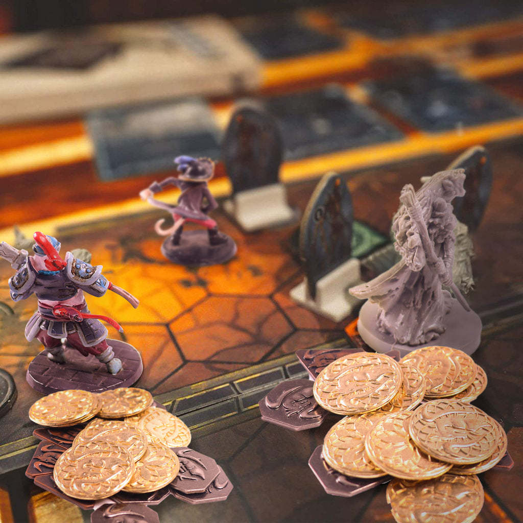 70PCS Metal DND Coins & Leather Bag