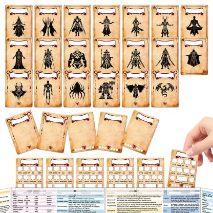 Byhoo DND Initiative&Combat Tracker Set-Waterproof Acrylic DM Screen Top with 25 Insert Cards,Compatible with Dungeons and Dragons 5e/Pathfinder/TTRPGs-DND Essentials Kit for Tabletop RPG Accessories