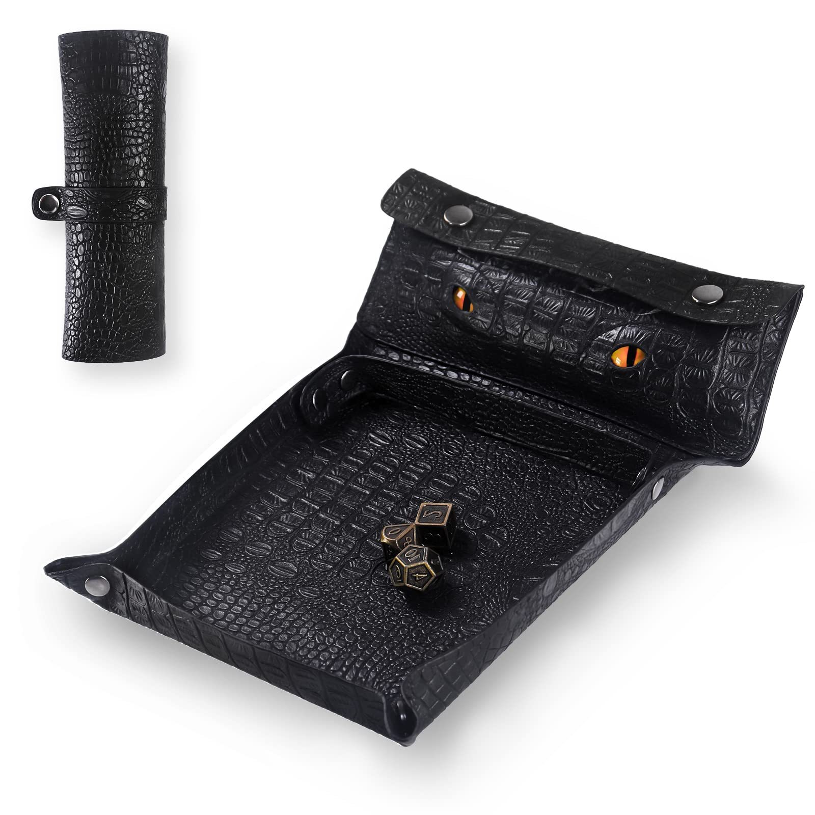 Byhoo DND Dice Tray with Florescent Yellow Eyes Dice Storage Bag