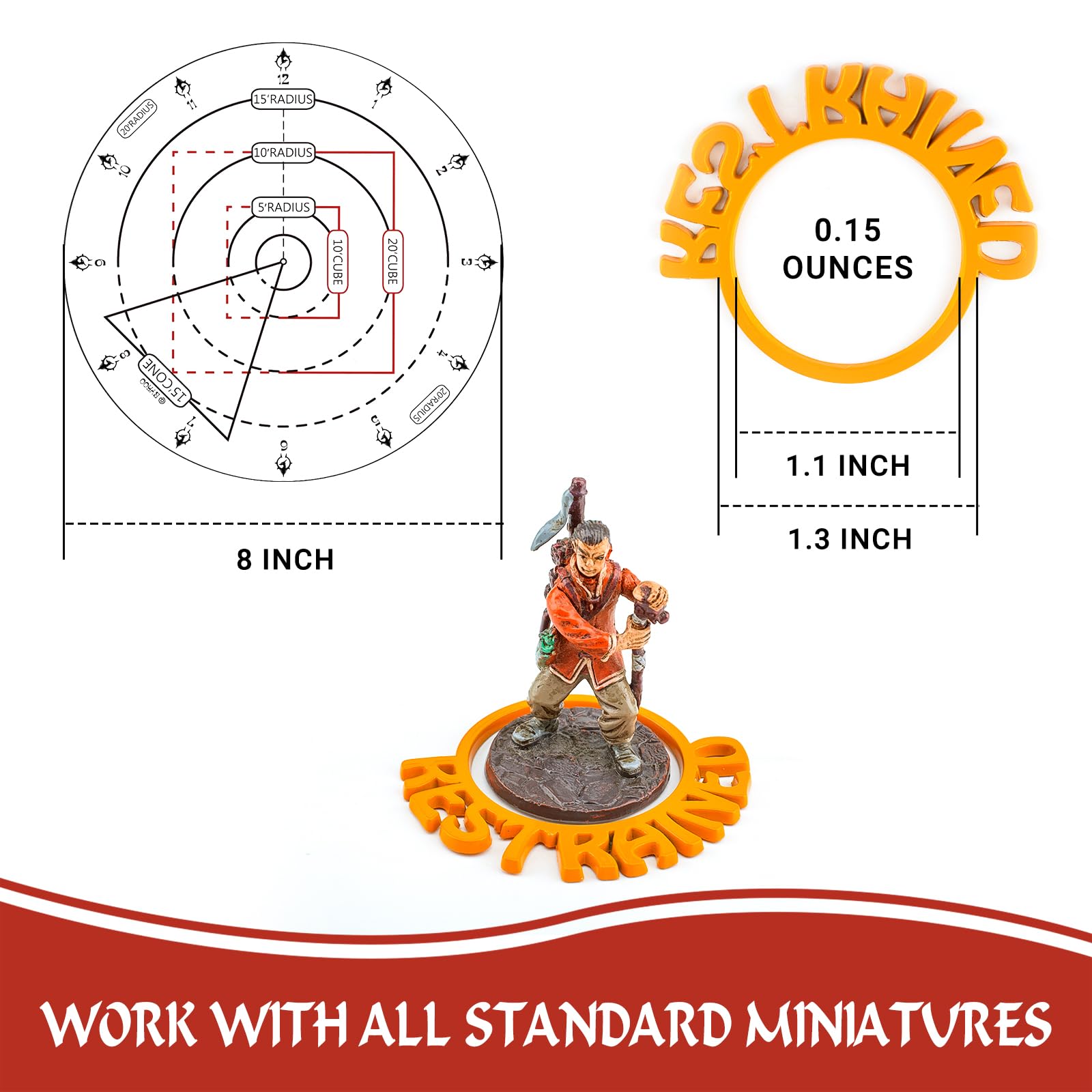 Byhoo Metal DND Condition Rings in 28 Markers with Spell Template, 112PCS DND Miniatures Status Effect Rings with Storage Box, Ideal Gift for D&D Pathfinder and More Tabletop RPG