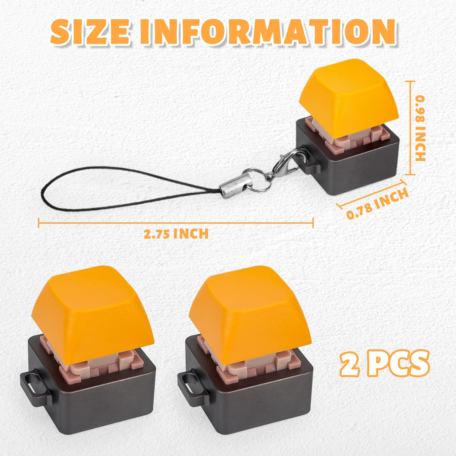 Byhoo 2 PCS Aluminum Alloy Keyboard Fidget, Lightweight Keyboard Clicker Fidget, Silent Mechanical Keycap Fidget Toy for Library & Quietness Place to Relief Stress