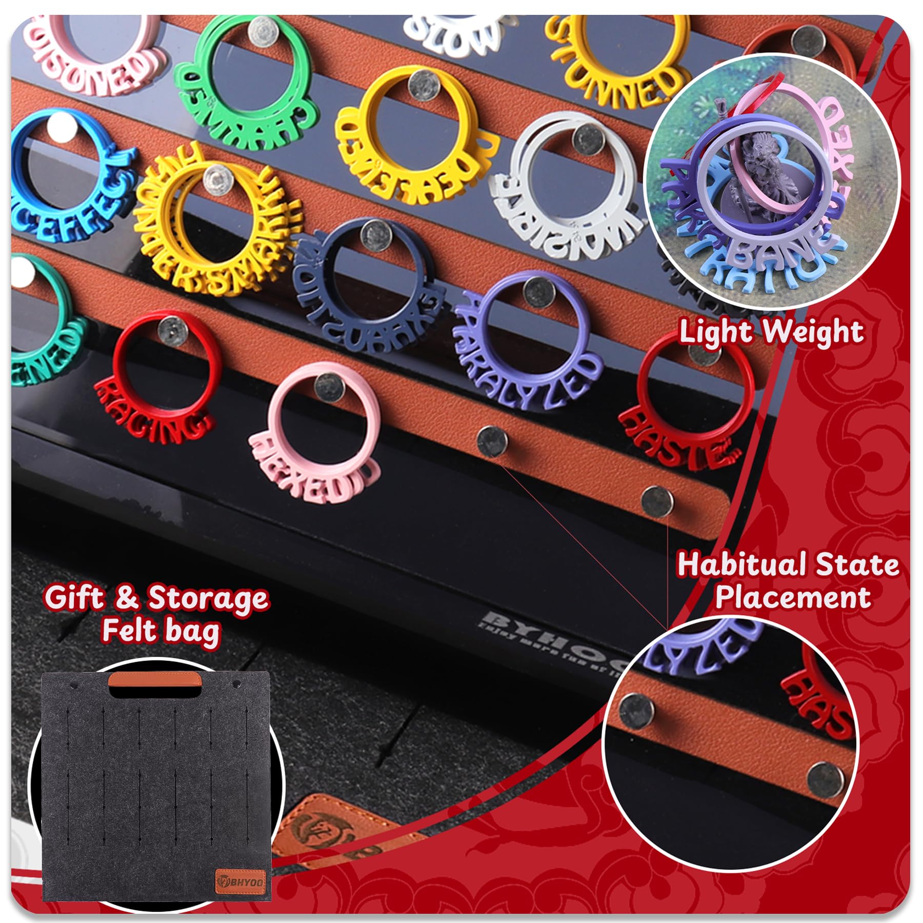 112 PCS Metal DND Condition Rings with Holder, DND Miniatures Status Rings in 28 Markers, Byhoo DND Condition Accessories Gifts for RPG Tabletop Games