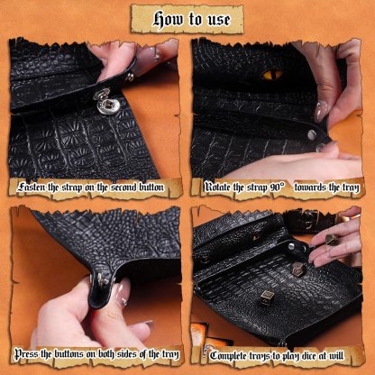 Byhoo DND Dice Tray with Florescent Yellow Eyes Dice Storage Bag