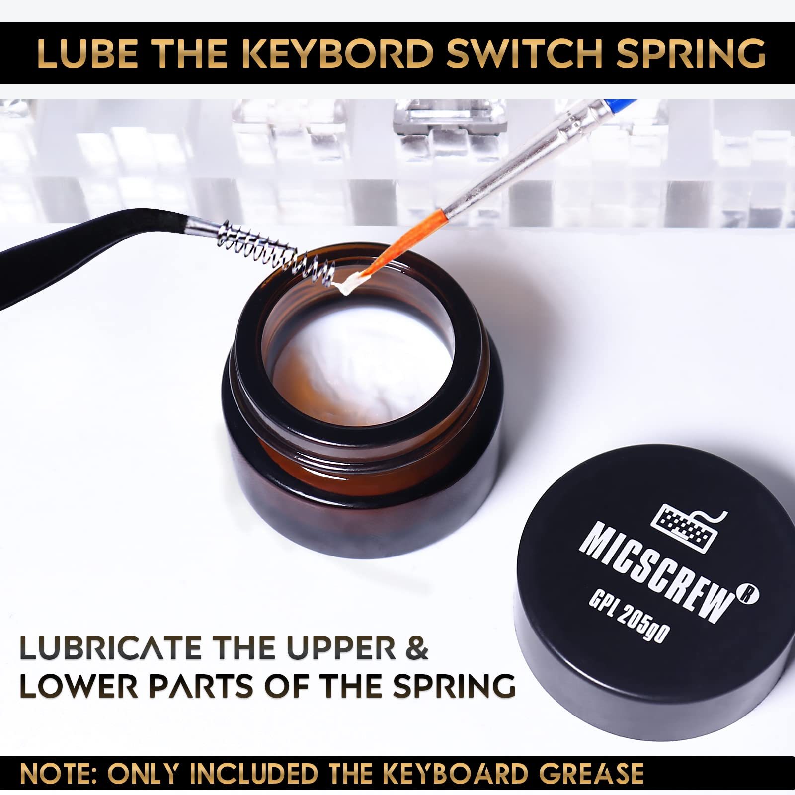 Byhoo 0.35OZ GPL 205G0 Keyboard Lube, Universal Keyboard Grease for Mechanical Keyboards, Switch Lube Kits