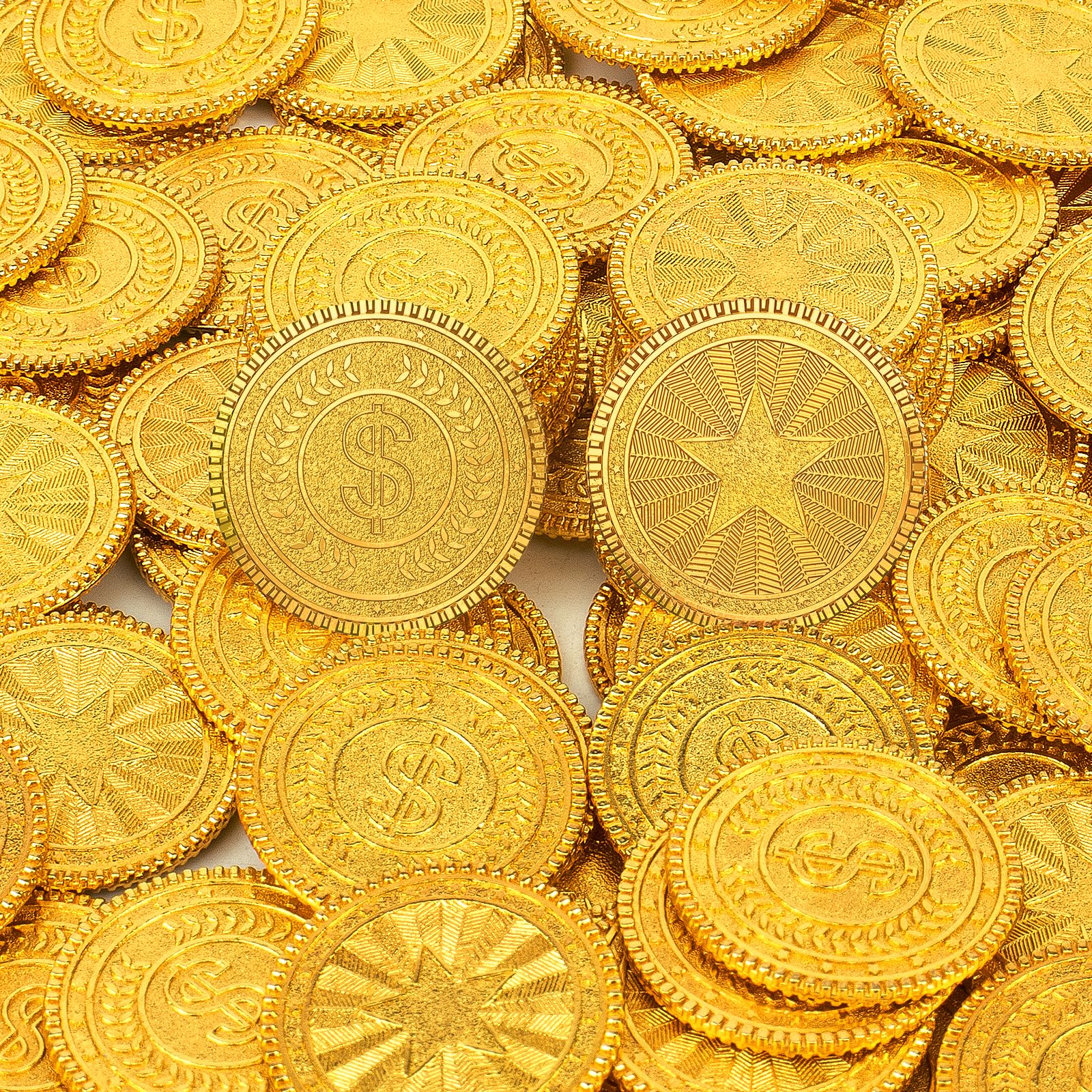 Byhoo Gold Coins 100Pcs, Metal Coins for Coin Pusher Machine & DND Game