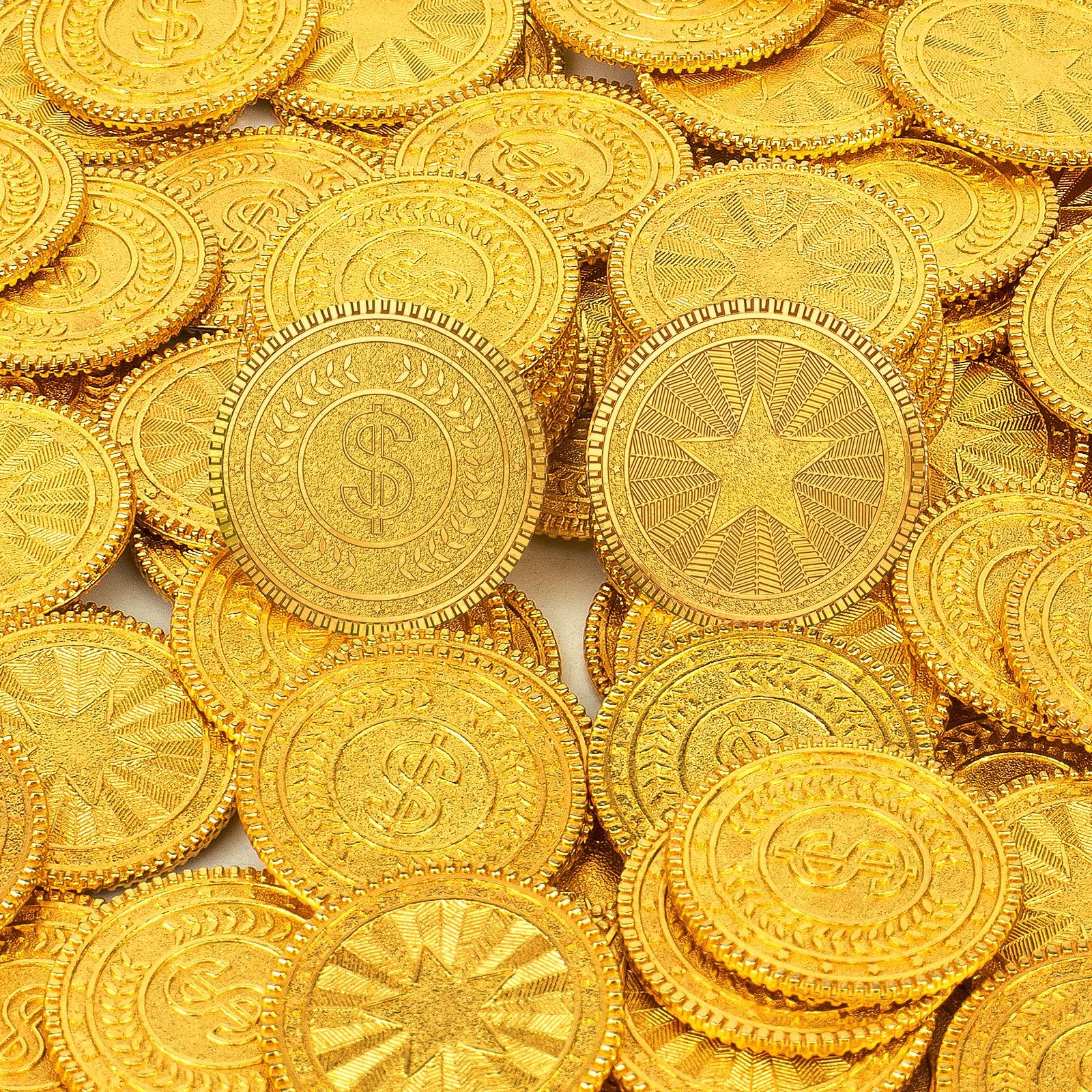 Byhoo Gold Coins 100Pcs, Metal Coins for Coin Pusher Machine & DND Game