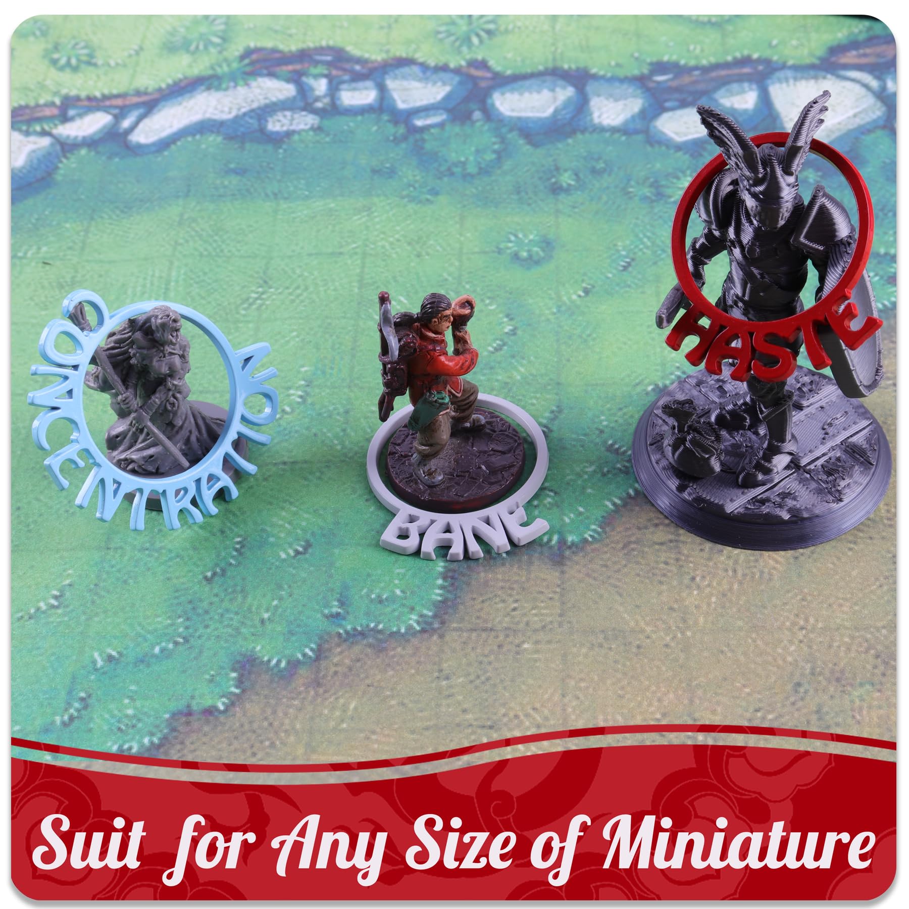 112 PCS Metal DND Condition Rings with Holder, DND Miniatures Status Rings in 28 Markers, Byhoo DND Condition Accessories Gifts for RPG Tabletop Games