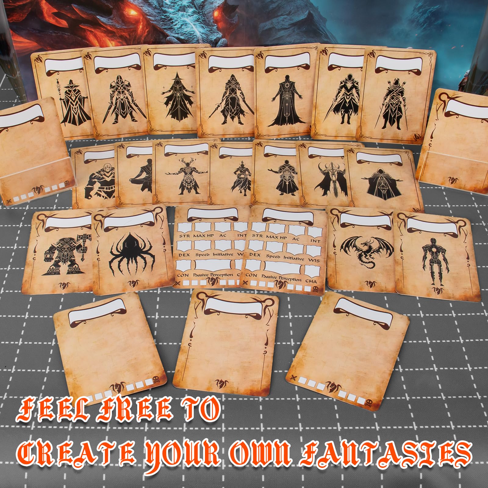 Byhoo DND Initiative&Combat Tracker Set-Waterproof Acrylic DM Screen Top with 25 Insert Cards,Compatible with Dungeons and Dragons 5e/Pathfinder/TTRPGs-DND Essentials Kit for Tabletop RPG Accessories