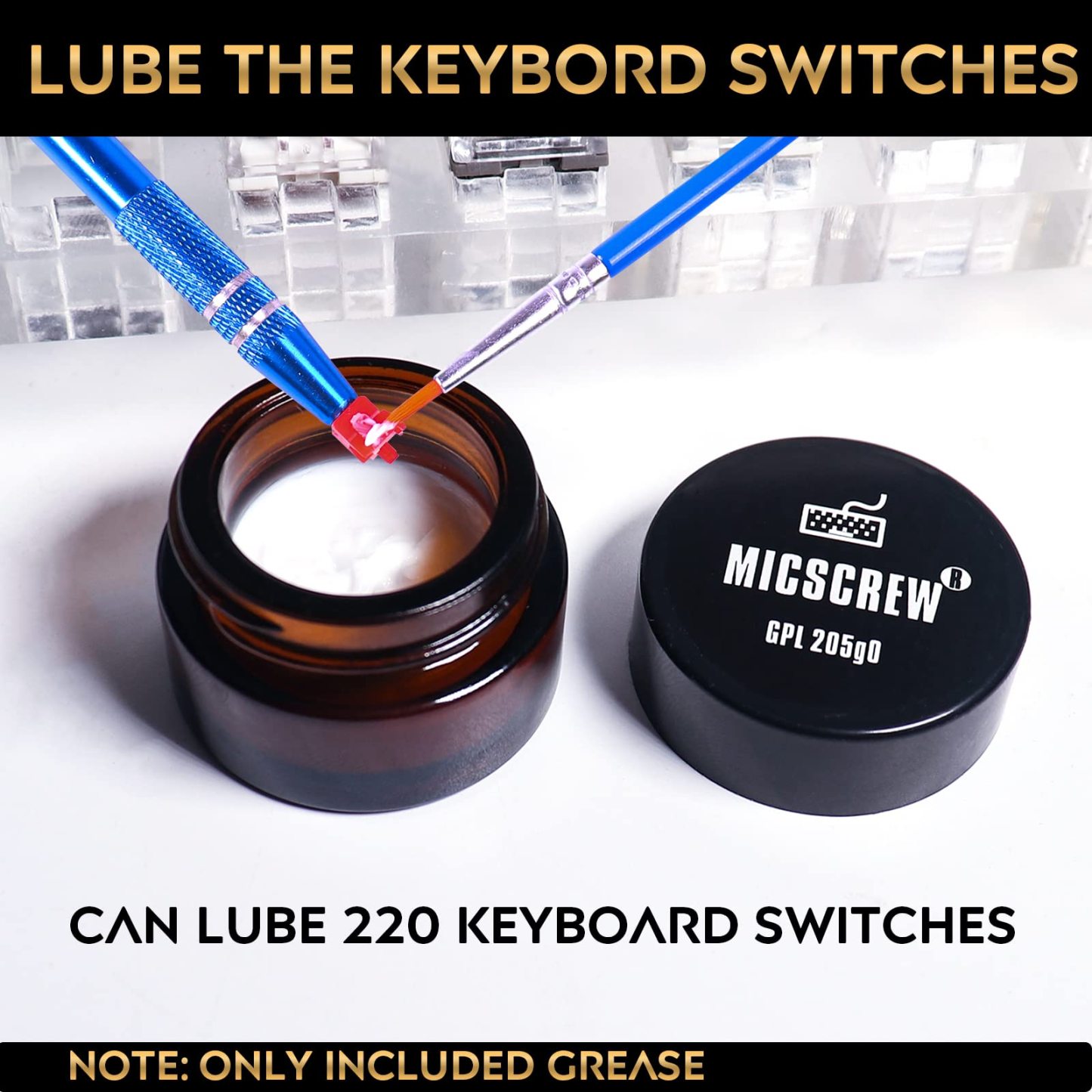 Byhoo 0.35OZ GPL 205G0 Keyboard Lube, Universal Keyboard Grease for Mechanical Keyboards, Switch Lube Kits