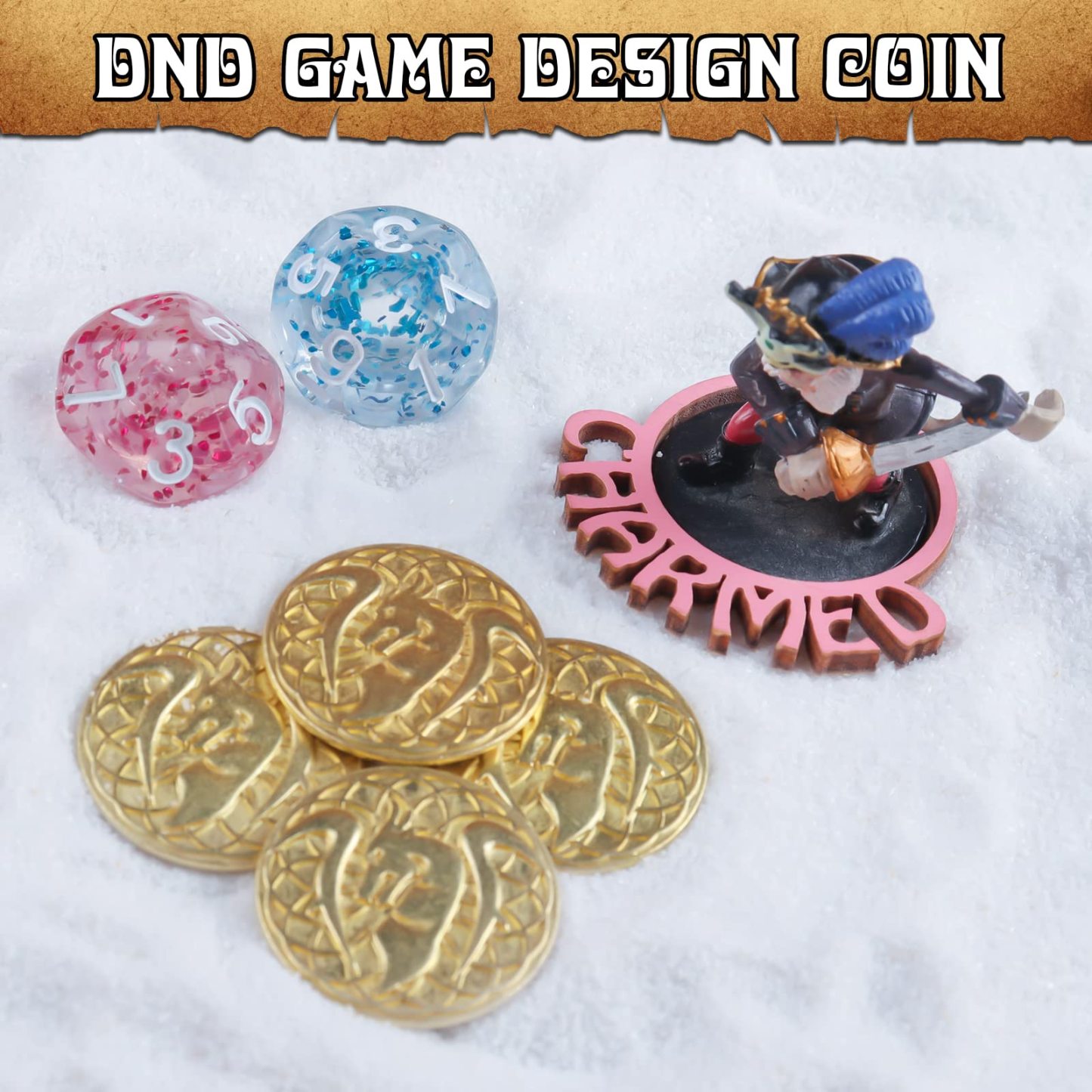 Byhoo 100 Metal Fantasy Coins with PU Fake Leather Pouch
