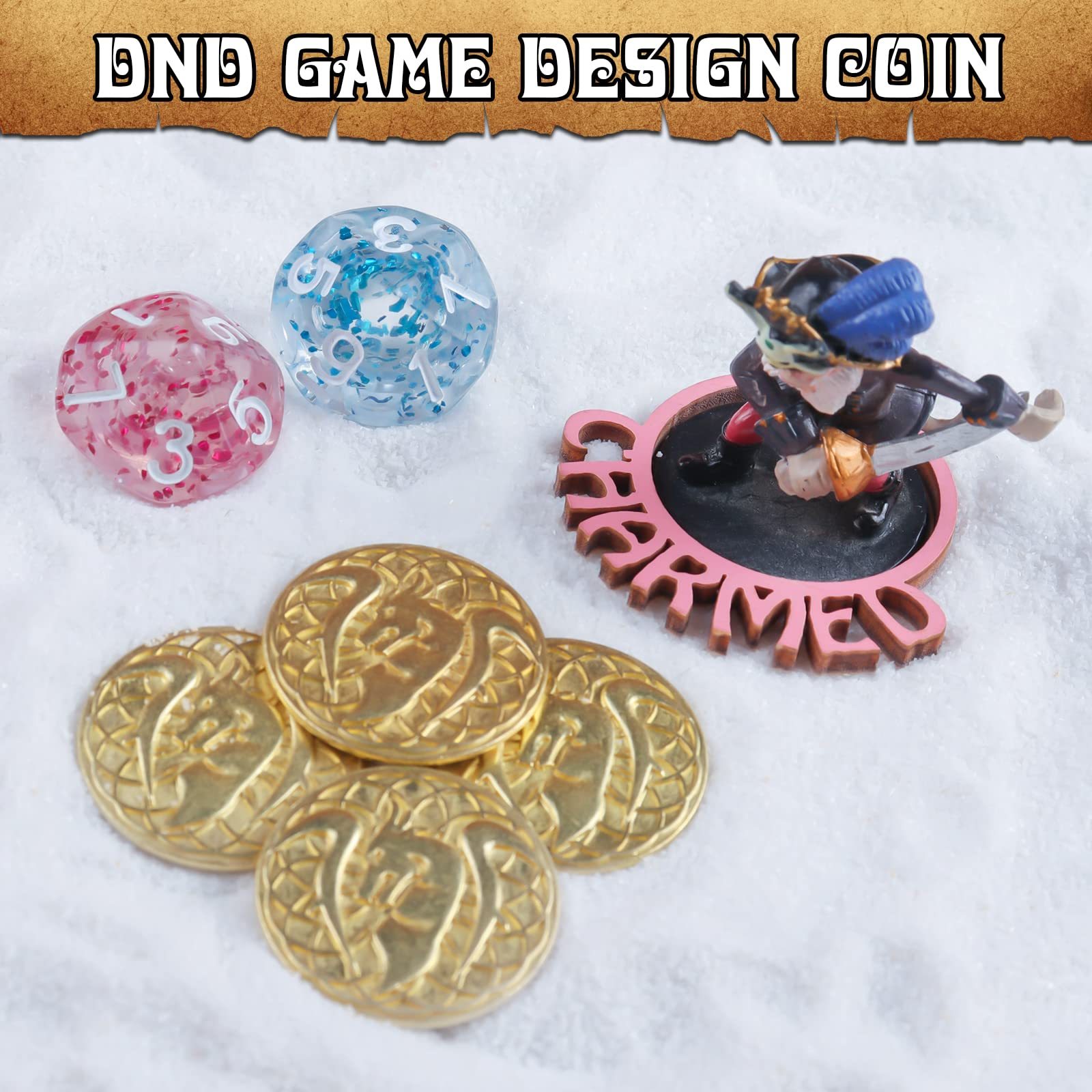 Byhoo 100 Metal Fantasy Coins with PU Fake Leather Pouch