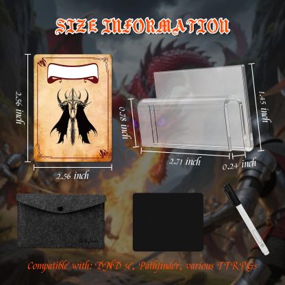 Byhoo DND Initiative&Combat Tracker Set-Waterproof Acrylic DM Screen Top with 25 Insert Cards,Compatible with Dungeons and Dragons 5e/Pathfinder/TTRPGs-DND Essentials Kit for Tabletop RPG Accessories