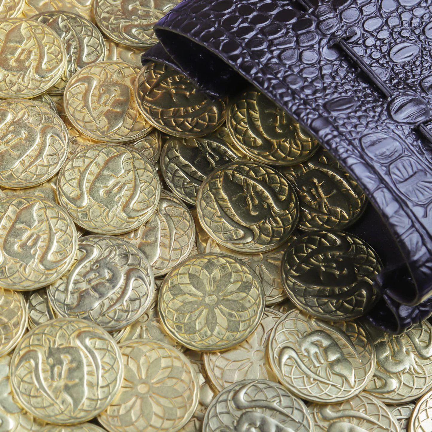 Byhoo 100 Metal Fantasy Coins with PU Fake Leather Pouch
