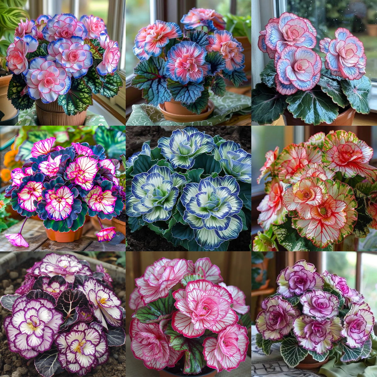 Rare Twin Begonia🌸🍀 Potted Design, Easy Maintenance 🌿🫧