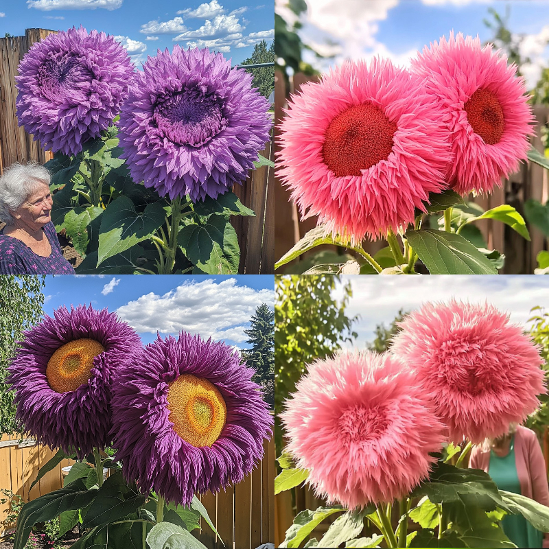 💜 Purple Giant Teddy Bear Sunflower🌻Seeds