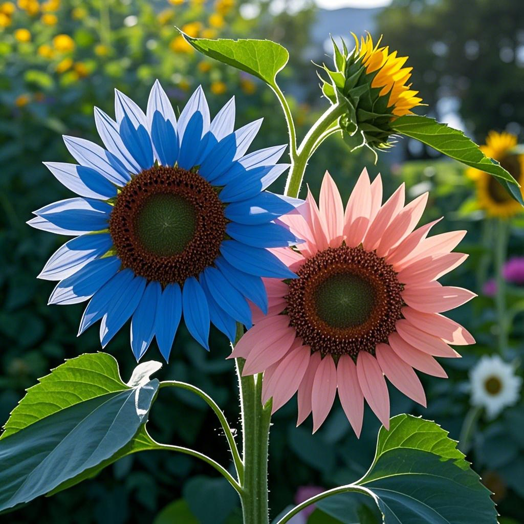 Twin-Headed Sunflower Seeds (Two Colors, One Stem!)