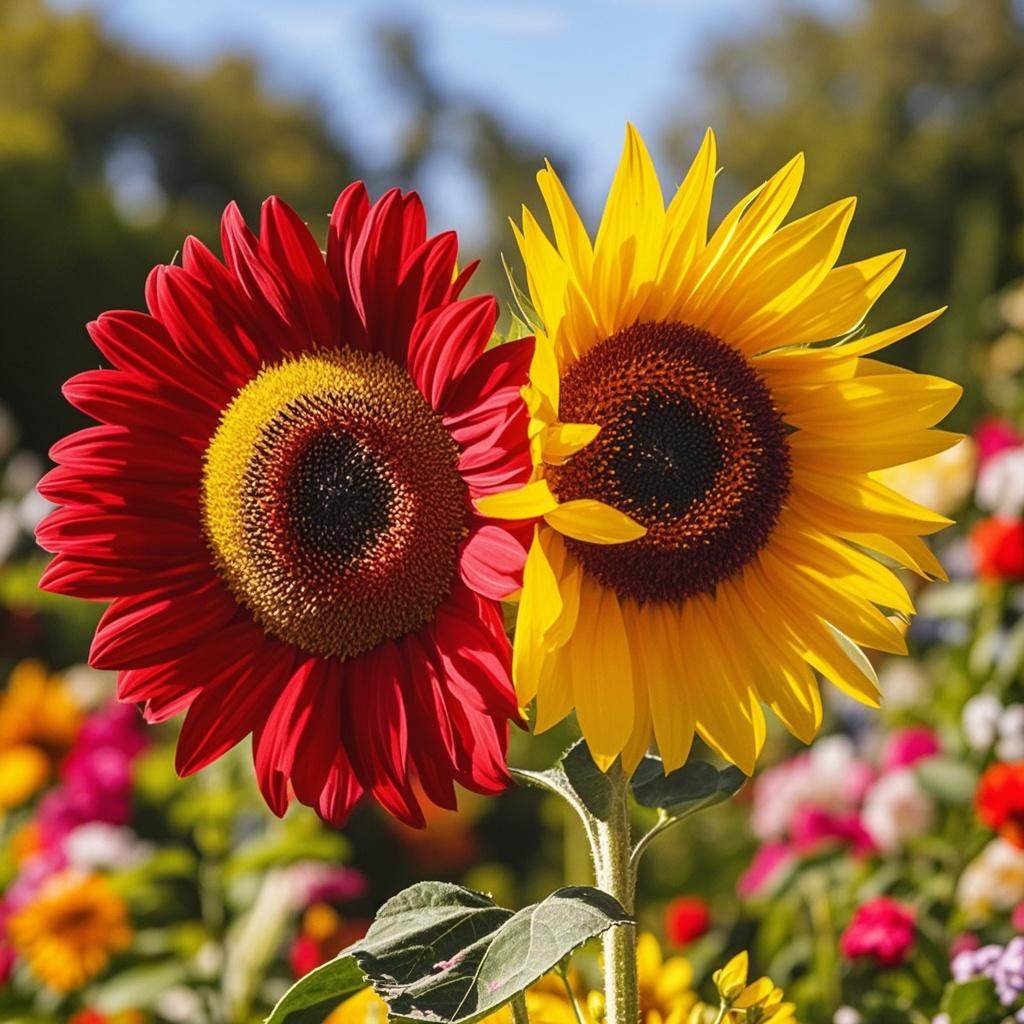 Twin-Headed Sunflower Seeds (Two Colors, One Stem!)