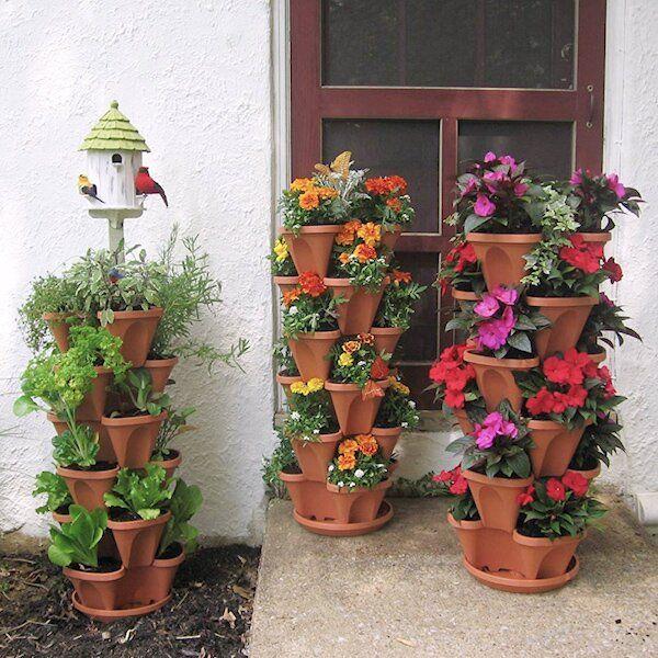 🌼Plant Festival Special50%OFF-Stand Stacking Planters Strawberry Planting Pots-chloriseeds