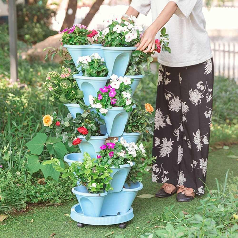 🌼Plant Festival Special50%OFF-Stand Stacking Planters Strawberry Planting Pots-chloriseeds