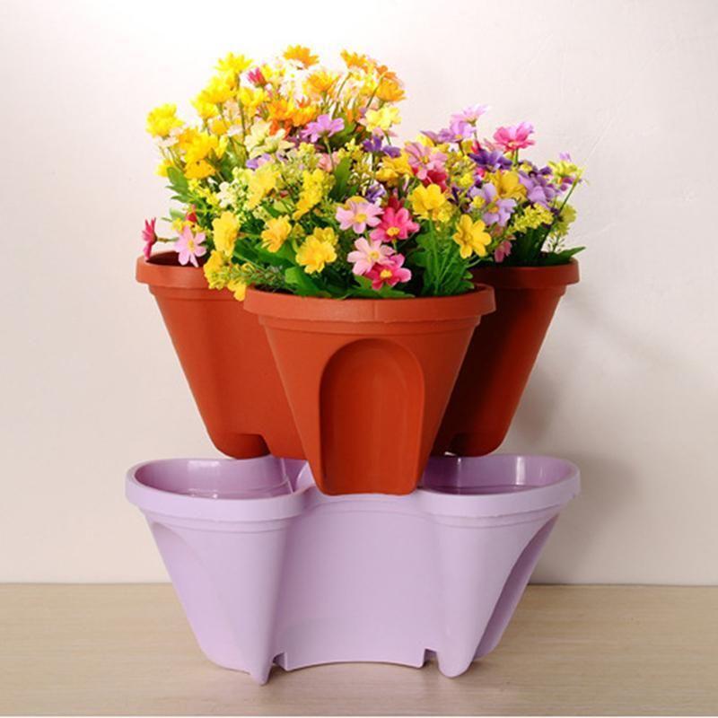 🌼Plant Festival Special50%OFF-Stand Stacking Planters Strawberry Planting Pots-chloriseeds