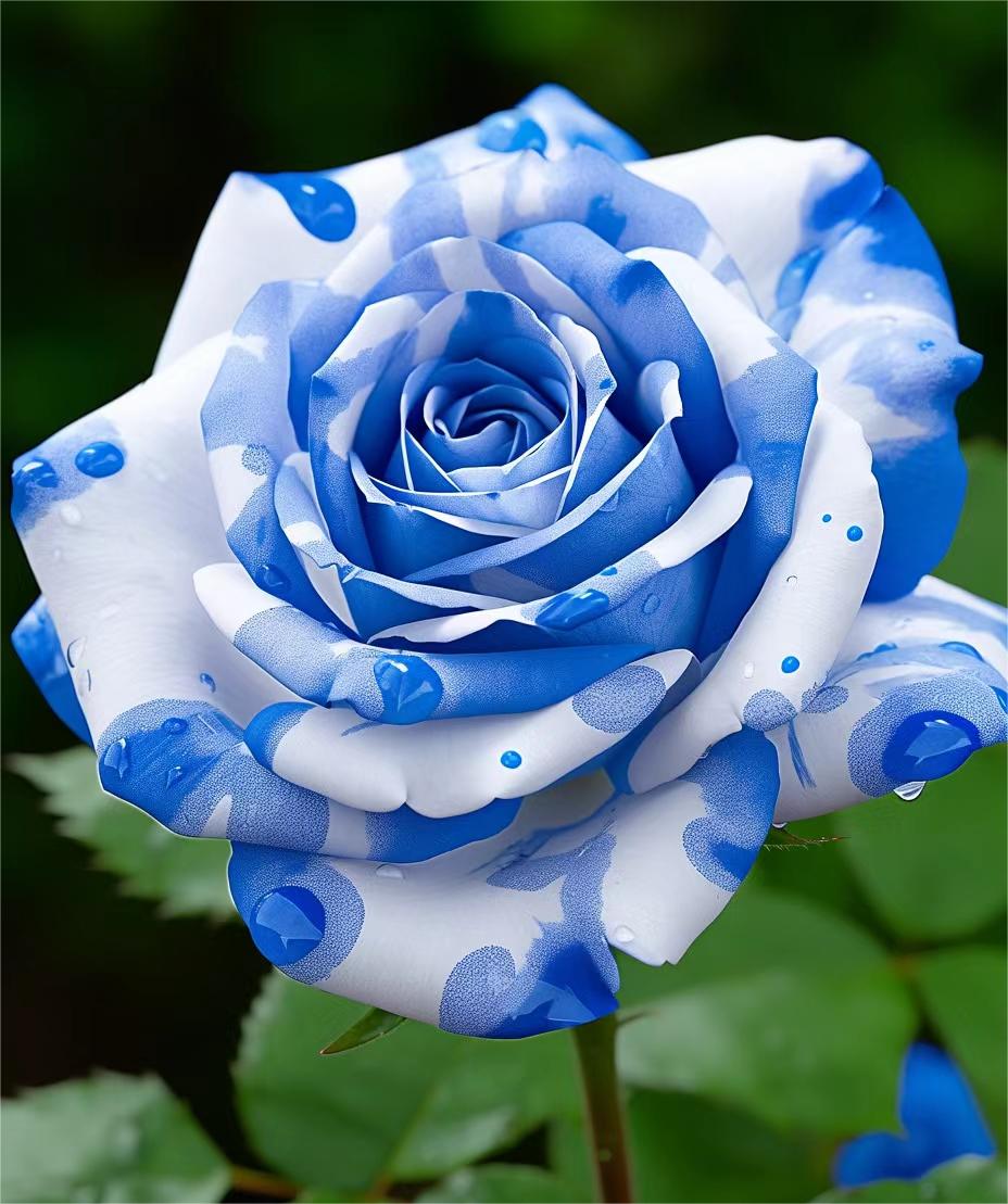 💙Blue White Roses：A Delightful Blend of Elegance and Serenity-chloriseeds